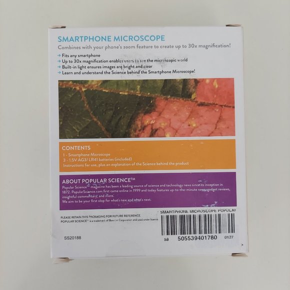 Popular Science Smartphone Microscope 30x Magnifier - Picture 2 of 9